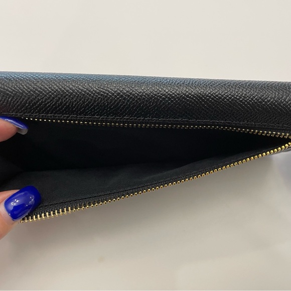 Coach Black Leather Slim Wallet Minimalist Design- NWT - Picture 5 of 11